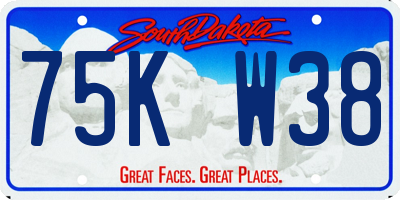 SD license plate 75KW38