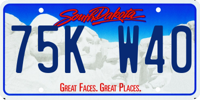 SD license plate 75KW40