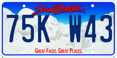 SD license plate 75KW43
