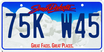 SD license plate 75KW45