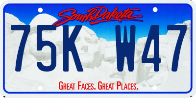 SD license plate 75KW47