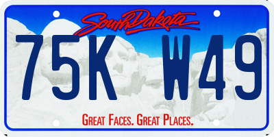 SD license plate 75KW49