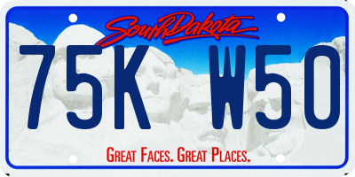 SD license plate 75KW50