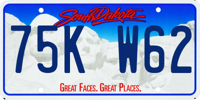 SD license plate 75KW62