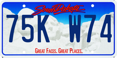 SD license plate 75KW74