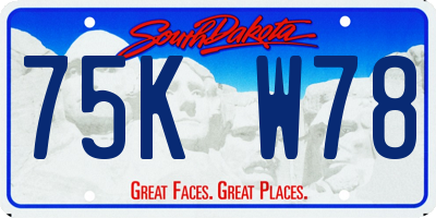 SD license plate 75KW78
