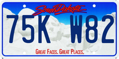 SD license plate 75KW82