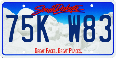 SD license plate 75KW83