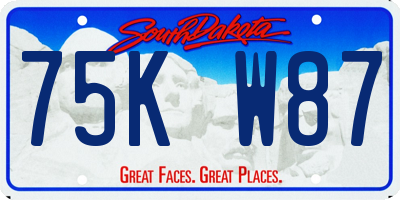 SD license plate 75KW87