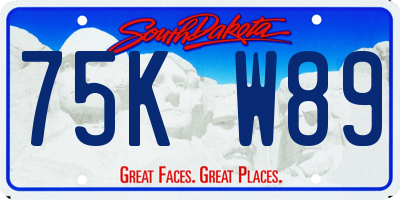 SD license plate 75KW89