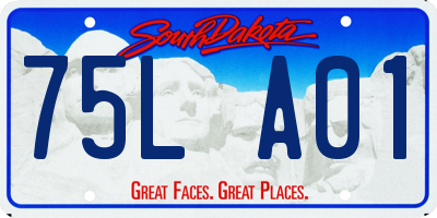 SD license plate 75LA01
