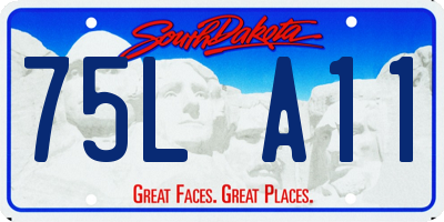 SD license plate 75LA11