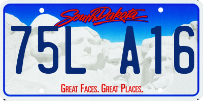 SD license plate 75LA16