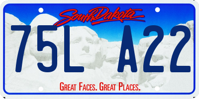 SD license plate 75LA22