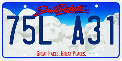 SD license plate 75LA31