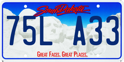 SD license plate 75LA33