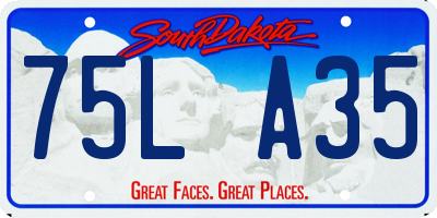 SD license plate 75LA35