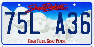 SD license plate 75LA36
