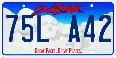 SD license plate 75LA42