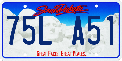 SD license plate 75LA51