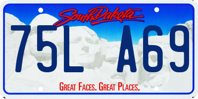 SD license plate 75LA69