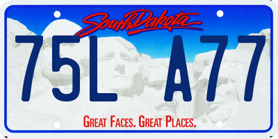 SD license plate 75LA77