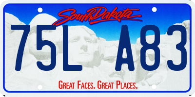 SD license plate 75LA83