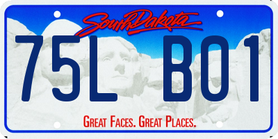 SD license plate 75LB01
