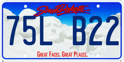 SD license plate 75LB22