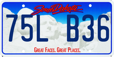 SD license plate 75LB36