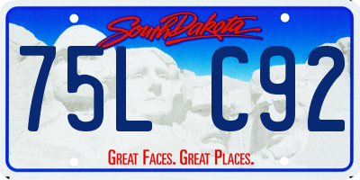 SD license plate 75LC92