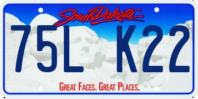 SD license plate 75LK22