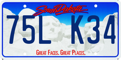 SD license plate 75LK34