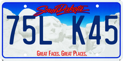 SD license plate 75LK45
