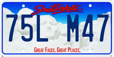 SD license plate 75LM47