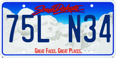 SD license plate 75LN34