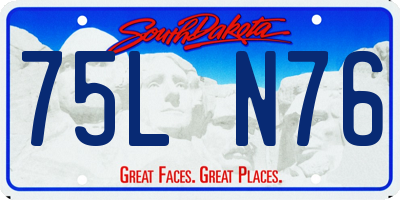 SD license plate 75LN76