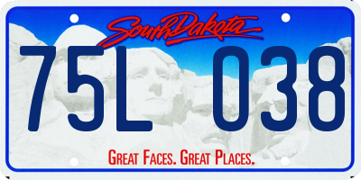 SD license plate 75LO38