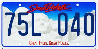 SD license plate 75LO40