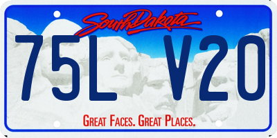 SD license plate 75LV20