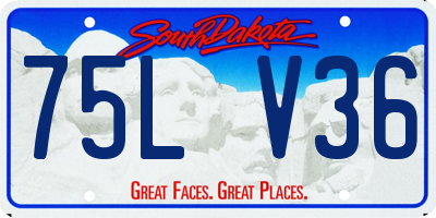 SD license plate 75LV36
