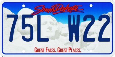 SD license plate 75LW22