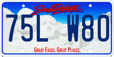 SD license plate 75LW80