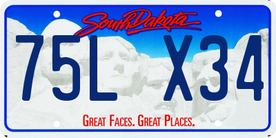 SD license plate 75LX34