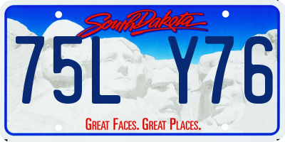 SD license plate 75LY76