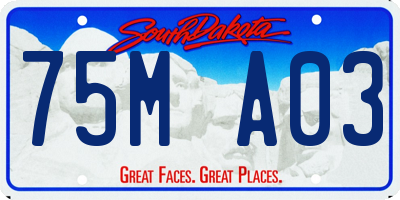 SD license plate 75MA03