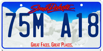 SD license plate 75MA18