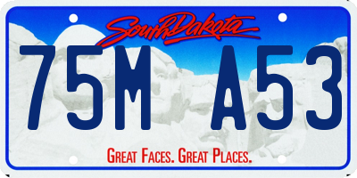 SD license plate 75MA53