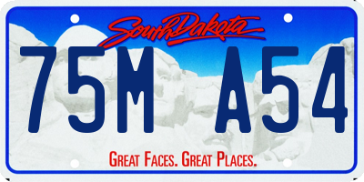 SD license plate 75MA54