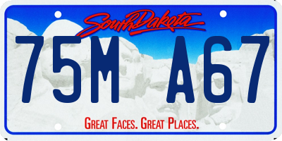 SD license plate 75MA67